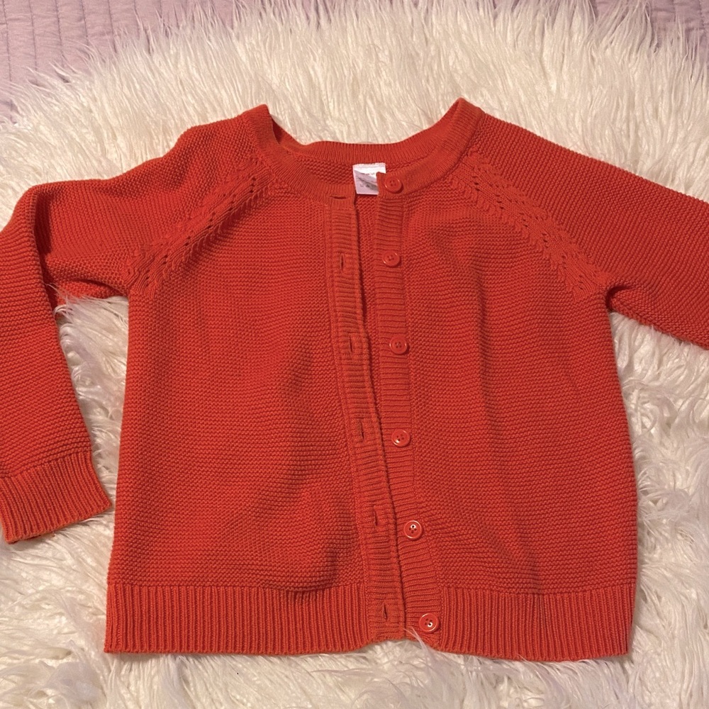 Hanna Andersson Bright Orange Knit Cardigan